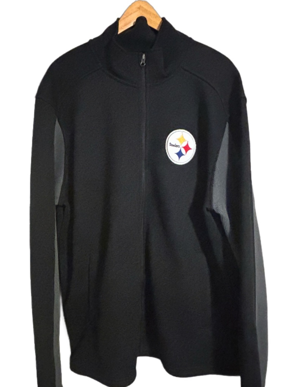 NFL Pittsburgh Steelers Waffle Knit Full Zip Sweat Jacket Men’s/Unisex Sz XL